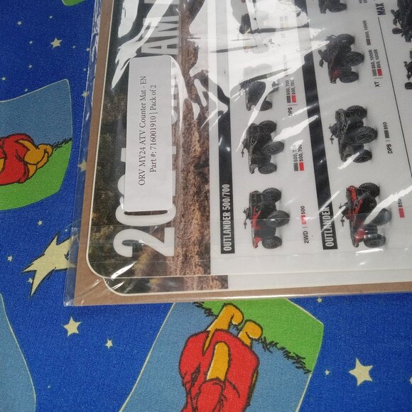 2 x Can-Am ATV Lineup 2024 Counter Mats Table Place Mat Office Tray Man Cave - Picture 2 of 3